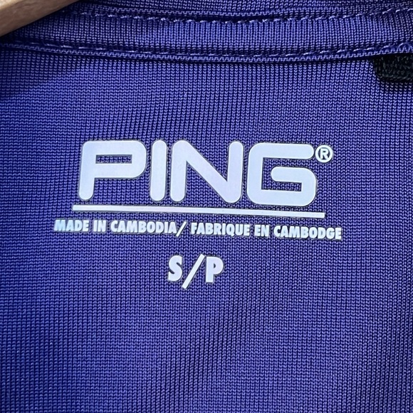 K State Ping Golf Polo Shirt Men's Size Small Purple Light Gray Stripes Wildcat - Picture 3 of 16